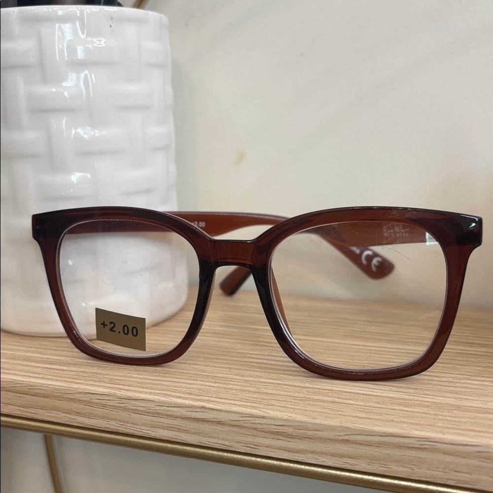 Classic Brown Reading Eyeglasses- +2.0